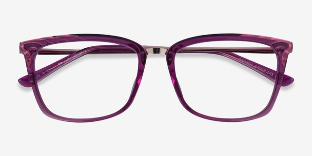 Grande Purple Gold AcetateEyeglass Frames from EyeBuyDirect, Closed View
