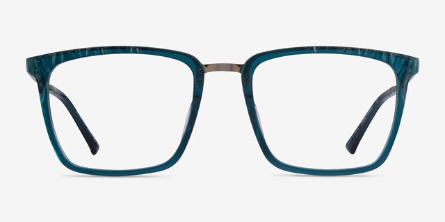 Metaphor Teal AcetateEyeglass Frames from EyeBuyDirect, Front View