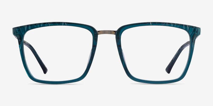 Metaphor Teal Acetate Eyeglass Frames from EyeBuyDirect