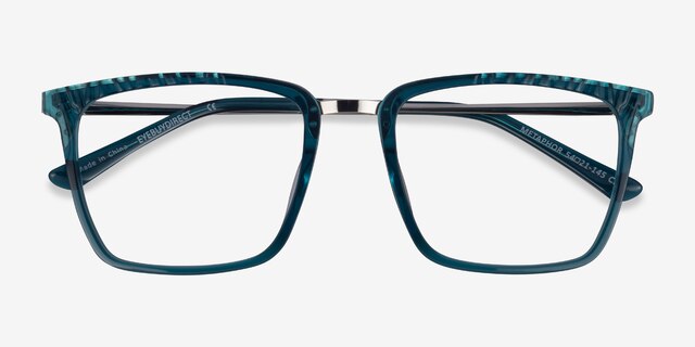 Metaphor Teal AcetateEyeglass Frames from EyeBuyDirect, Closed View