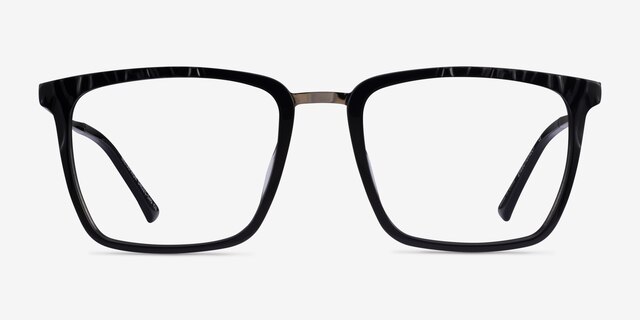 Metaphor Black AcetateEyeglass Frames from EyeBuyDirect, Front View