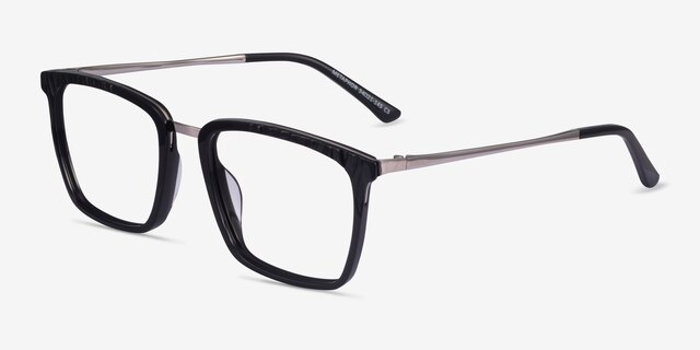 Metaphor Black AcetateEyeglass Frames from EyeBuyDirect, Angle View