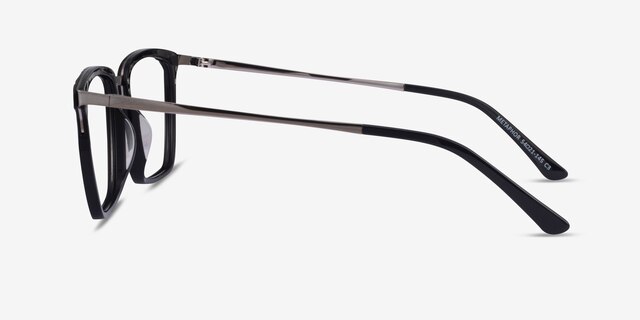 Metaphor Black AcetateEyeglass Frames from EyeBuyDirect, Side View