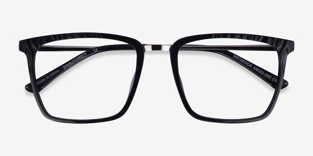 Metaphor Black AcetateEyeglass Frames from EyeBuyDirect, Closed View