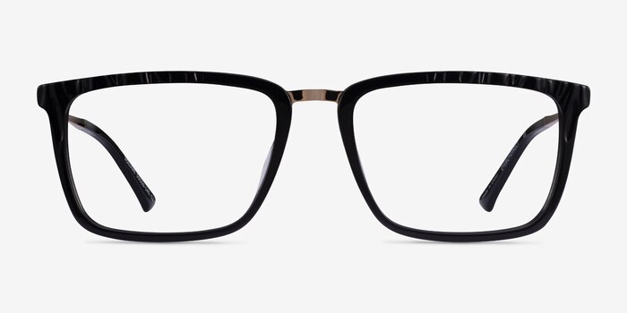 Volume Black Gold Acetate Eyeglass Frames from EyeBuyDirect