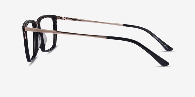 Volume Black Gold AcetateEyeglass Frames from EyeBuyDirect, Side View
