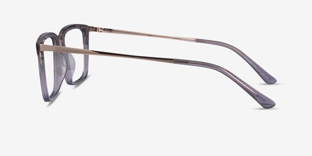 Volume Clear Gray AcetateEyeglass Frames from EyeBuyDirect, Side View