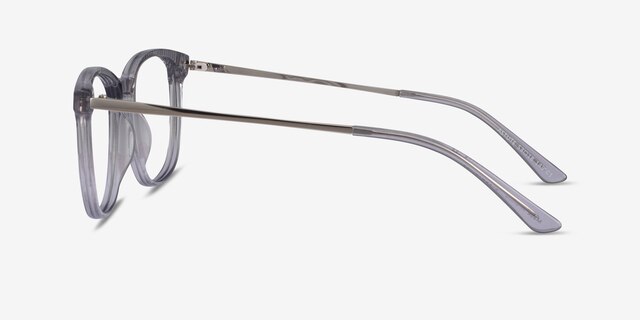 Astute Clear Gray AcétateMontures de lunettes de vue d'EyeBuyDirect, Vue de Côté