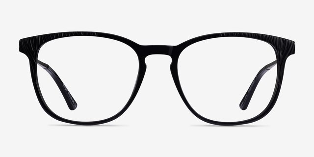 Astute Black AcetateEyeglass Frames from EyeBuyDirect, Front View