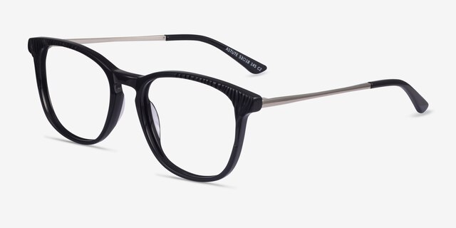 Astute Black AcetateEyeglass Frames from EyeBuyDirect, Angle View