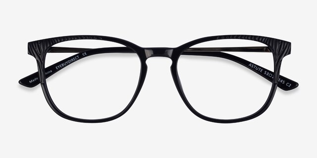 Astute Black AcetateEyeglass Frames from EyeBuyDirect, Closed View