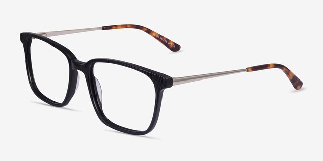 Venti Black AcetateEyeglass Frames from EyeBuyDirect, Angle View