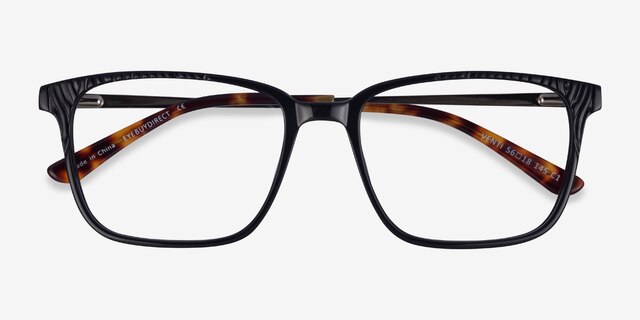Venti Black AcetateEyeglass Frames from EyeBuyDirect, Closed View