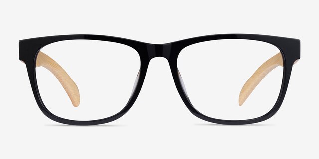 Reserve Black & Light Wood AcetateEyeglass Frames from EyeBuyDirect, Front View