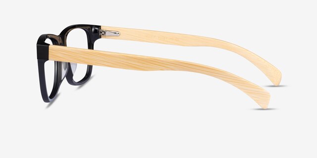 Reserve Black & Light Wood AcetateEyeglass Frames from EyeBuyDirect, Side View