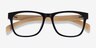Reserve Black & Light Wood AcetateEyeglass Frames from EyeBuyDirect, Closed View
