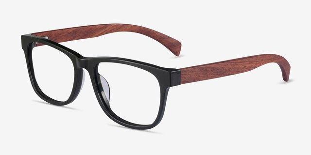 Reserve Green & Red Wood AcetateEyeglass Frames from EyeBuyDirect, Angle View