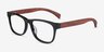 Reserve Green & Red Wood AcetateEyeglass Frames from EyeBuyDirect, Angle View