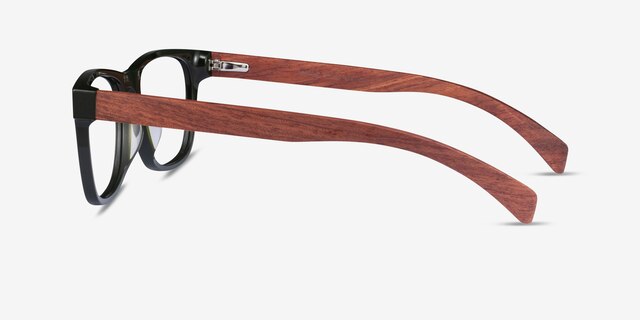 Reserve Green & Red Wood AcetateEyeglass Frames from EyeBuyDirect, Side View