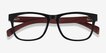 Reserve Green & Red Wood AcetateEyeglass Frames from EyeBuyDirect, Closed View