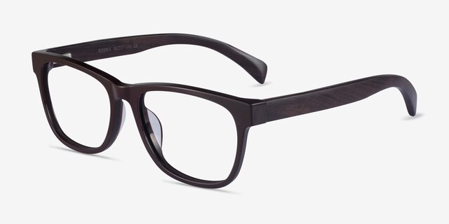 Reserve Brown & Dark Wood AcetateEyeglass Frames from EyeBuyDirect, Angle View