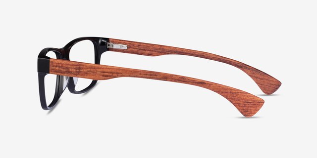 Taiga Black & Wood AcetateEyeglass Frames from EyeBuyDirect, Side View