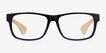 Taiga Black & Light Wood AcetateEyeglass Frames from EyeBuyDirect, Front View