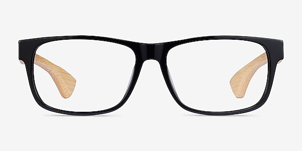 Taiga Black & Light Wood Acetate Eyeglass Frames