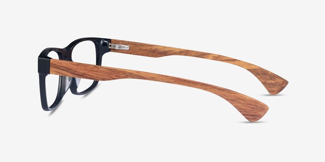 Taiga Dark Gray & Wood AcetateEyeglass Frames from EyeBuyDirect, Side View