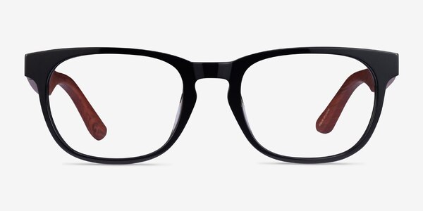 Tongass Black & Red Wood Acétate Montures de lunettes de vue