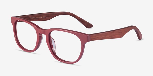 Tongass Red AcetateEyeglass Frames from EyeBuyDirect, Angle View