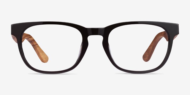 Tongass Dark Brown & Wood AcetateEyeglass Frames from EyeBuyDirect, Front View