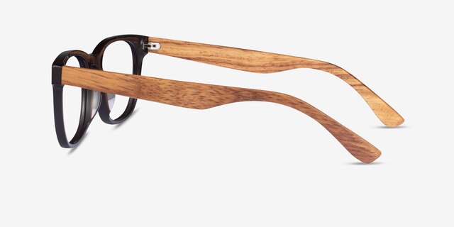Tongass Dark Brown & Wood AcetateEyeglass Frames from EyeBuyDirect, Side View