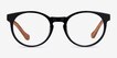 Everglades Black & Wood AcetateEyeglass Frames from EyeBuyDirect, Front View