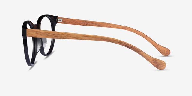 Everglades Black & Wood AcetateEyeglass Frames from EyeBuyDirect, Side View