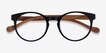 Everglades Black & Wood AcetateEyeglass Frames from EyeBuyDirect, Closed View