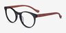 Everglades Green & Red Wood AcetateEyeglass Frames from EyeBuyDirect, Angle View
