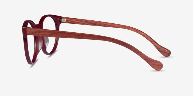 Everglades Red & Red Wood AcetateEyeglass Frames from EyeBuyDirect, Side View