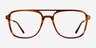 Eddie Striped Brown AcétateMontures de lunettes de vue d'EyeBuyDirect, Vue de Face