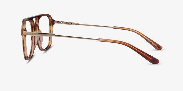 Eddie Striped Brown Acetate Eyeglass Frames from EyeBuyDirect