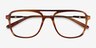 Eddie Striped Brown AcétateMontures de lunettes de vue d'EyeBuyDirect, Vue Rapprochée