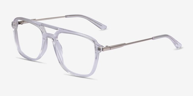 Eddie Clear AcetateEyeglass Frames from EyeBuyDirect, Angle View