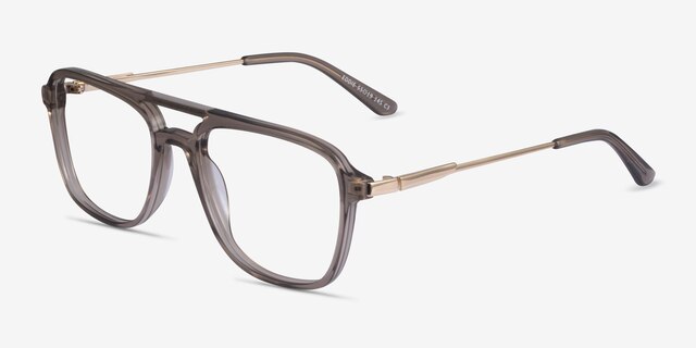 Eddie Clear Gray AcetateEyeglass Frames from EyeBuyDirect, Angle View