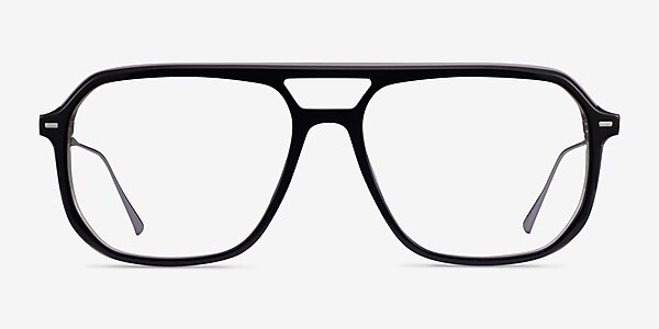 Intrepid Black Gunmetal Acetate Eyeglass Frames