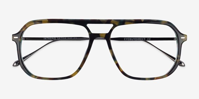 Intrepid Green Tortoise AcetateEyeglass Frames from EyeBuyDirect, Closed View