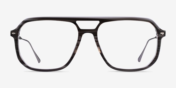 Intrepid Gray Striped Acetate Eyeglass Frames