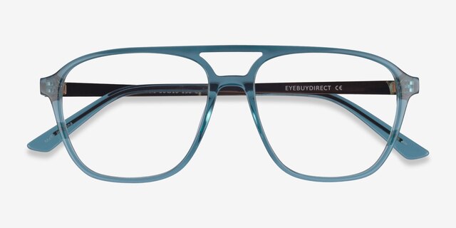 Metropolis Teal AcetateEyeglass Frames from EyeBuyDirect, Closed View
