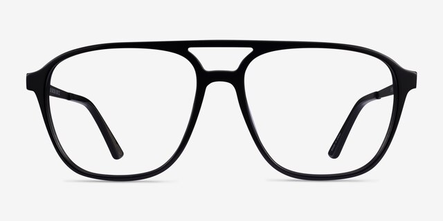 Metropolis Black AcetateEyeglass Frames from EyeBuyDirect, Front View
