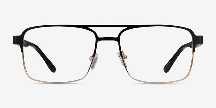 Gustave Black Gold Acetate Eyeglass Frames from EyeBuyDirect