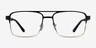 Gustave Black Gold AcetateEyeglass Frames from EyeBuyDirect, Front View